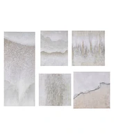 Madison Park Natural Essence Abstract Hand Embellished Glitz Gallery Canvas Wall Art, 5 Piece