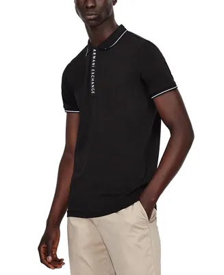 A|X Armani Exchange Men's Tipped Logo Placket Polo Shirt
