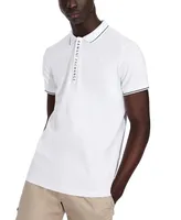 A|X Armani Exchange Men's Tipped Logo Placket Polo Shirt