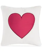 Charter Club Damask Designs Sherpa Heart Decorative Pillow, 18" x 18",, Created for Macy's