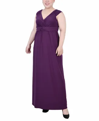 Ny Collection Plus Size Ruched Empire Maxi Dress