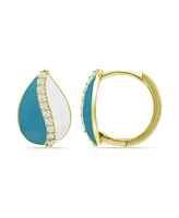 Giani Bernini Cubic Teardrop Huggie Hoop Earrings