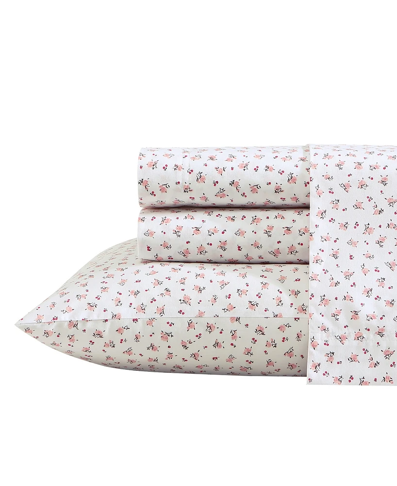 Betsey Johnson Printed Cotton Percale 3-Pc. Sheet Set, Twin