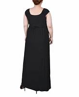 Ny Collection Plus Size Ruched Empire Maxi Dress