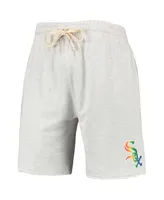 Men's Concepts Sport Oatmeal Chicago White Sox Mainstream Logo Terry Tri-Blend Shorts