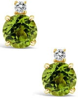 Peridot (1-7/8 ct. t.w.) and Diamond Accent Stud Earrings in 14K Yellow Gold