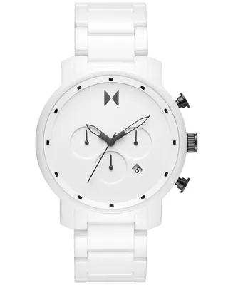 Mvmt Chrono White Ceramic Bracelet Watch 45mm