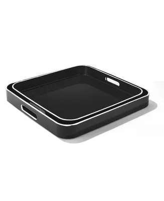 Square Trays with Rim, Set of 2