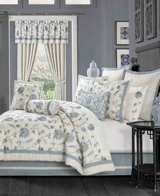 J Queen New York Blue Garden 4-Pc. Comforter Set, Queen