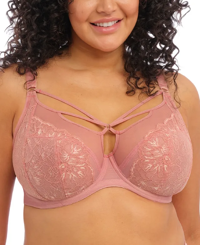 Elomi Lucie Rose Print Full Busted Underwire Stretch Plunge Bra