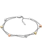 Sutton Heart Steel Double-Chain Bracelet