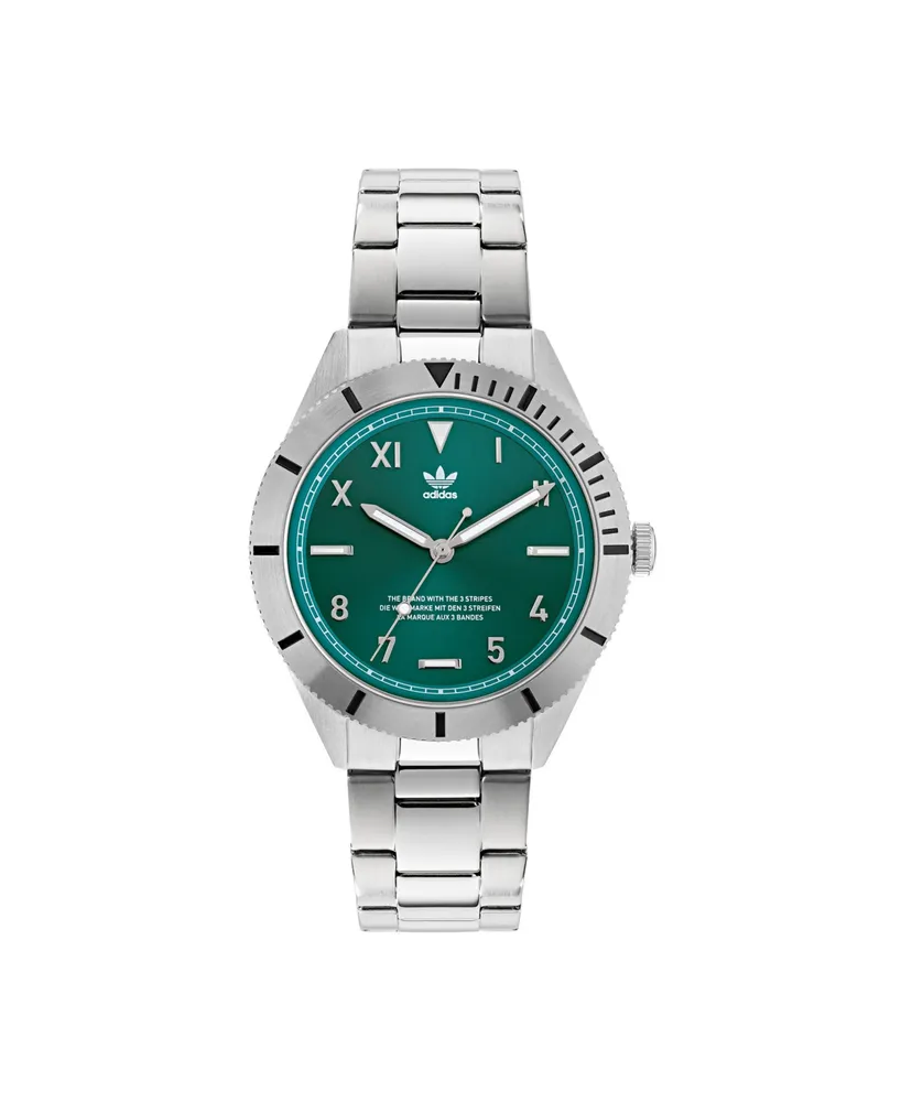 adidas Unisex Three Hand Edition Three Silver-Tone Stainless Steel Bracelet Watch 41mm