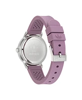 adidas Unisex Three Hand Code One Small Pink Silicone Strap Watch 35mm