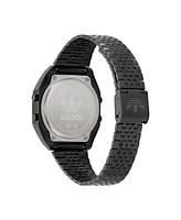 adidas Unisex Digital Two Black Stainless Steel Bracelet Watch 36mm