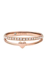 Drew Hearts to You Stainless Steel Band Ring - Rose Gold