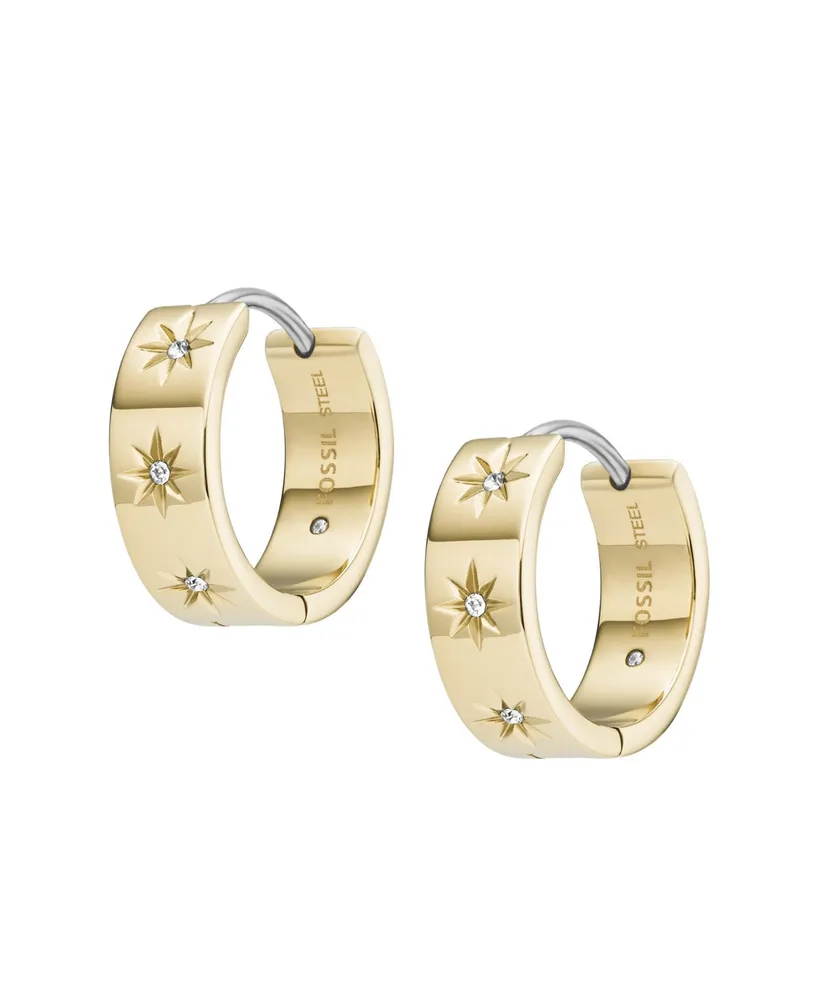 Sutton Shine Bright Stainless Steel Hoop Earring - Gold