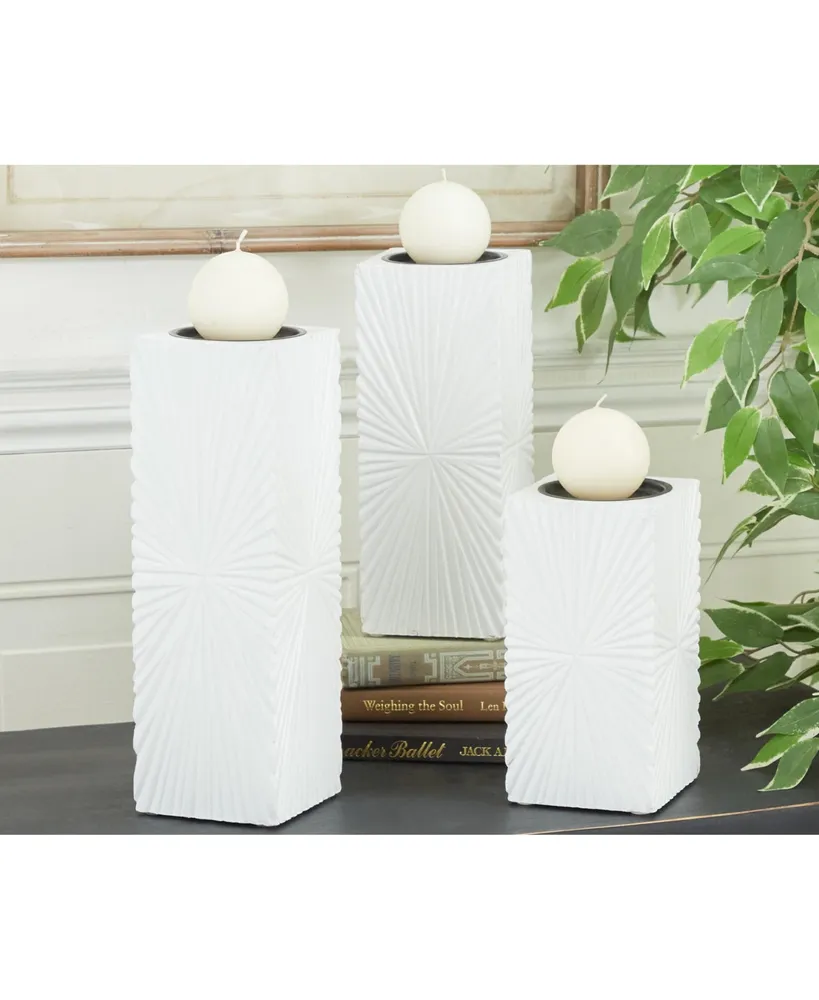 CosmoLiving by Cosmopolitan Mdf Contemporary Candle Holder, Set of 3