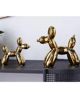 Contemporary Dog Sculpture, Set of 2 - Gold