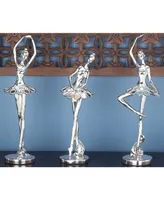 Modern Dancer Sculpture, Set of 3 - Silver