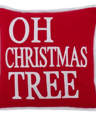 Saro Lifestyle Oh Christmas Tree Decorative Pillow, 16" x 16"