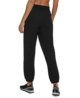 Dkny Sport Women's Metallic Logo Fleece Jogger Sweatpants