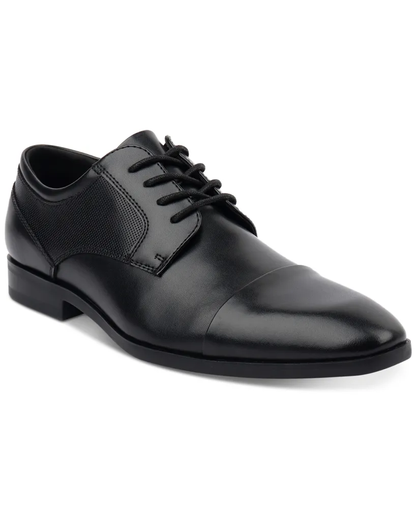 Alfani Men's Victor Faux-Leather Lace-Up Cap-Toe Dress Shoes, Created for Macy's