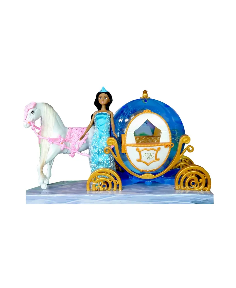 Ethnic Princess Doll with Horse and Carriage Set, 3 Pieces