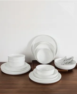 Table 12 Natural White 16-Pc Dinnerware Set, Service for 4