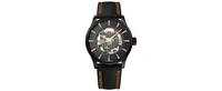 Mido Men's Swiss Automatic Multifort Skeleton Vertigo Black and Orange Fabric Strap Watch 42mm