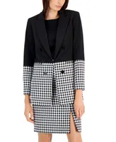 Tahari Asl Women's Houndstooth Colorblocked Jacket