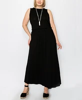 Coin 1804 Plus Elastic Waist Maxi Skirts