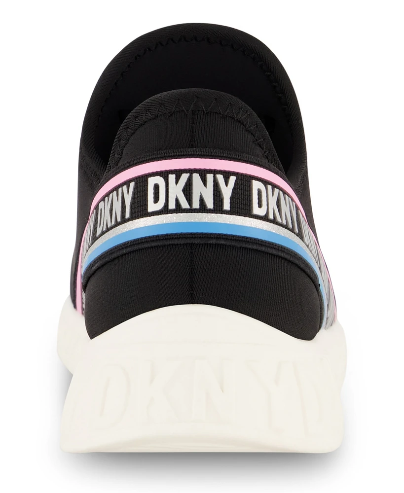 Dkny Big Girls Elastic Laces Slip On Athletic Sneakers