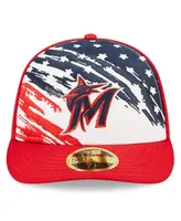 Men's New Era Red Miami Marlins 2022 4th of July Low Profile 59FIFTY Fitted Hat