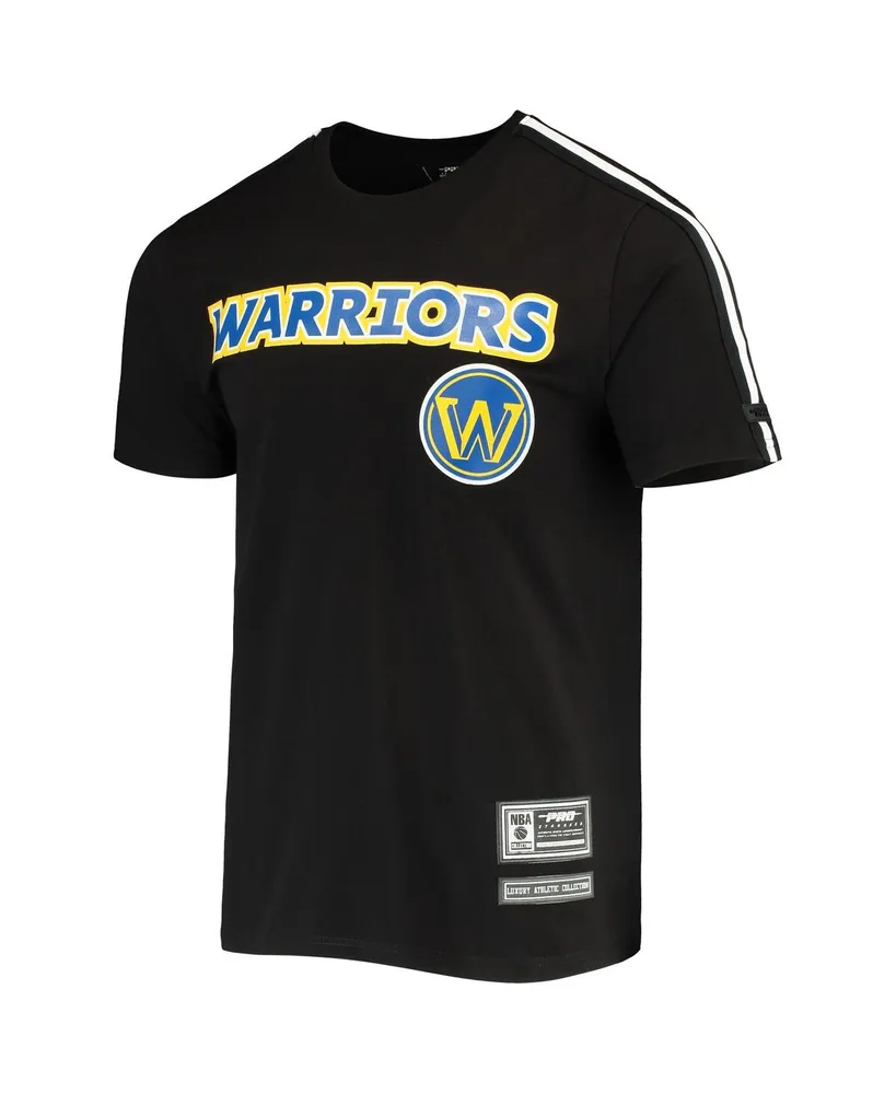 Men's Pro Standard Black, White Golden State Warriors Mesh Capsule Taping T-shirt
