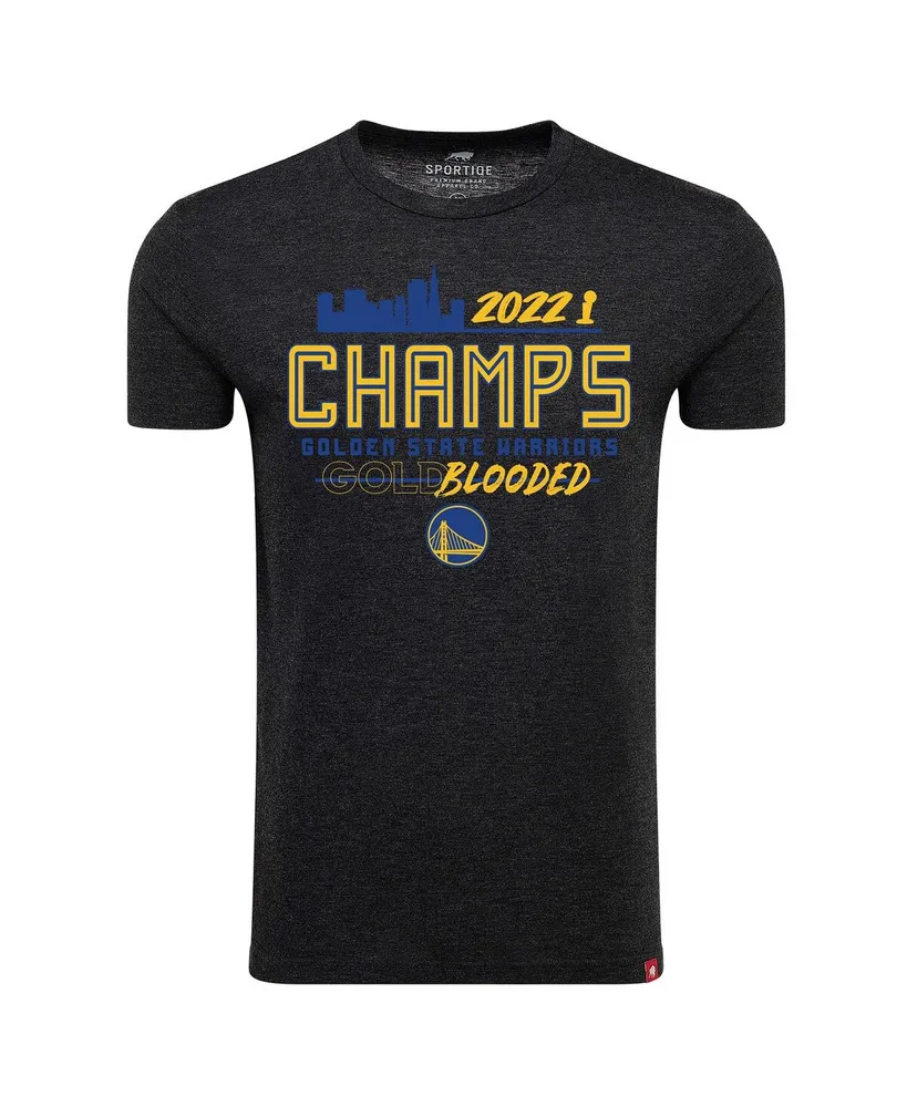 Men's Sportiqe Black Golden State Warriors 2022 Nba Finals Champions Comfy Wordmark Tri-Blend T-shirt