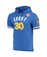 Men's Pro Standard Stephen Curry Royal Golden State Warriors Name and Number Short Sleeve Pullover Hoodie
