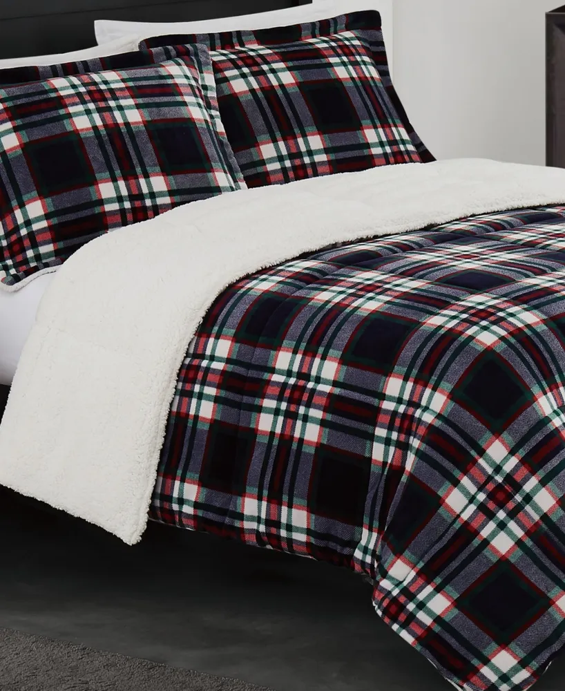 London Fog Benji Plaid 3 Piece Comforter Set