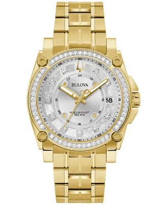 Bulova Men's Precisionist Champlain Diamond (3/4 ct. t.w.) Gold-Tone Stainless Steel Bracelet Watch 40mm - Gold