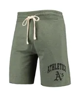 Men's Concepts Sport Heathered Olive Oakland Athletics Mainstream Tri-Blend Shorts