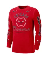 Men's Nike Red Chicago Bulls Courtside Retro Elevated Long Sleeve T-shirt