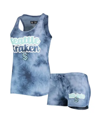 Women's Concepts Sport Deep Sea Blue Seattle Kraken Billboard Racerback Tank Top and Shorts Set