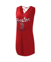 Women's G-iii 4Her by Carl Banks Red Boston Sox Game Time Slub Beach V-Neck Cover-Up Dress