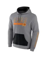 Men's Fanatics Heathered Gray Phoenix Suns Off The Bench Color Block Pullover Hoodie