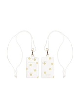 Kate Spade Id Holder - White with Gold Polka Dots