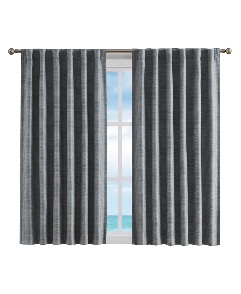 Nautica Robin Thermal Woven Room Darkening Back Tab Window Curtain Panel Set