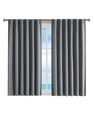 Nautica Robin Thermal Woven Room Darkening Back Tab Window Curtain Panel Set
