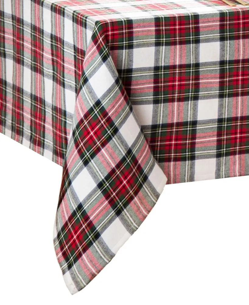 Elrene Christmas Classic Holiday Plaid Tablecloth, 70" x 52"