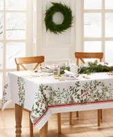 Elrene Winter Holiday Berry Fabric Tablecloth