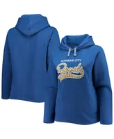 Women's Soft as a Grape Royal Kansas City Royals Plus Side Split Pullover Hoodie