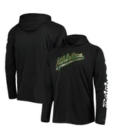 Men's Columbia Black Oakland Athletics Terminal Tackle Omni-Shade Raglan Pullover Hoodie